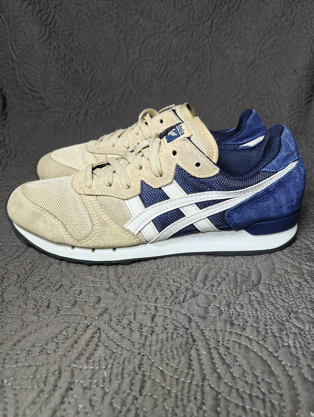Onitsuka Tiger Alvarado Peacoat Blue Tan Casual Retro Sneaker Men's Shoes Size 7